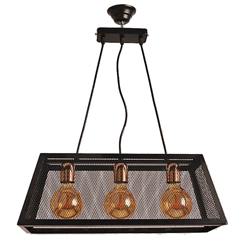 Lustra BUSSY LIGHTING 7314 Piramit, Desing modern, 3xE27, Diametru 20x50 cm, H=70cm Reglabil, metal finisaj Negru