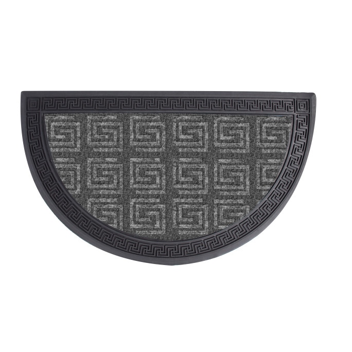 Stergator (covoras) intrare Gemitex semiluna din cauciuc antiderapant negru cu polipropilena gri 40x60cm