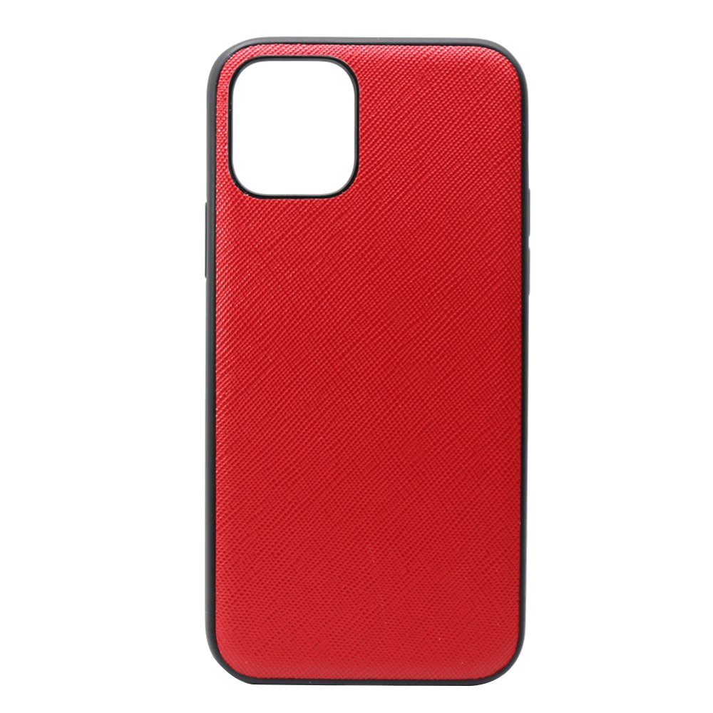Husa Meleovo Saffiano pentru iPhone 11 Pro, piele eco, Rosu