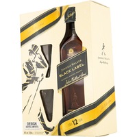Whisky Johnnie Walker Black Label 12YO, Blended 40%, 0.7l + 2 Pahare