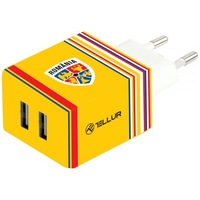 Incarcator retea Tellur 2 xUSB 2.4A, FRF, Galben