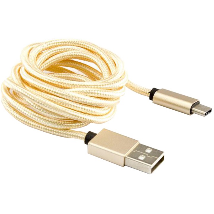 Кабел за данни Sbox Fuity USB - Type C, Златист