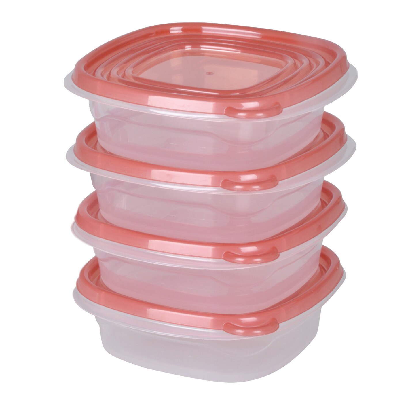 Set 4 cutii alimente, folosibil in cuptorul cu micounde, plastic, 0,65L