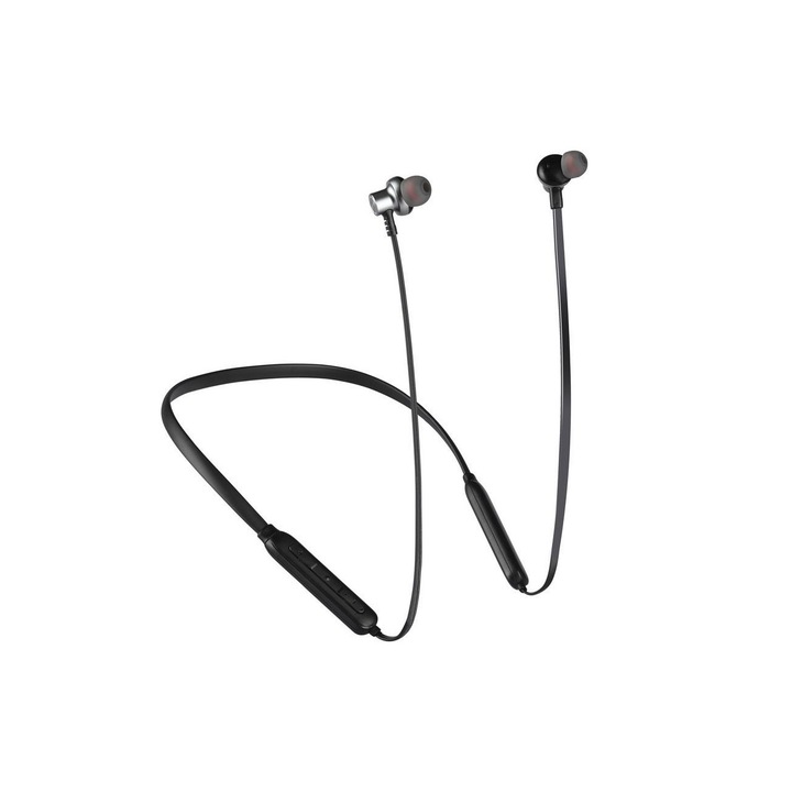 Vezeték Nélküli Sport Fejhallgató Bluetooth-Nal, V-Tac, 500Mah, Fekete