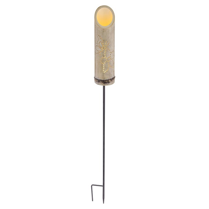 Соларна лампа Globo Lighting, LED цвете, IP44 защита, 79.5 см, Бамбук