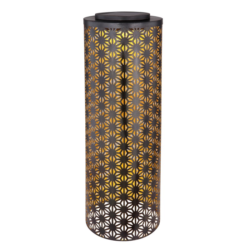 Felinar solar, Globo Lighting, LED alb cald, efecte metalice florale, IP44, inaltime 50 cm