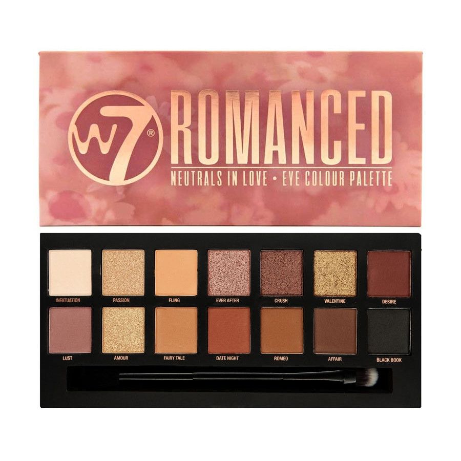 Paleta farduri W7 Romanced Neutrals In Love Eye Colour Palette, 14 culori, 11.2 g