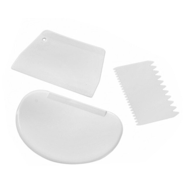 Set 3buc racleta pentru patiserie, plastic, 12x8cm, Perfect Home