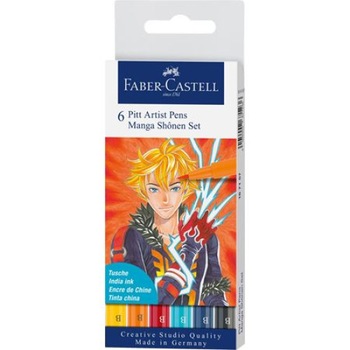 Set 6 Markere Brush Pitt Artist (Manga Shonen) Faber Castell Set 6 Markere Brush Pitt Artist (Manga Shonen) Faber Castell