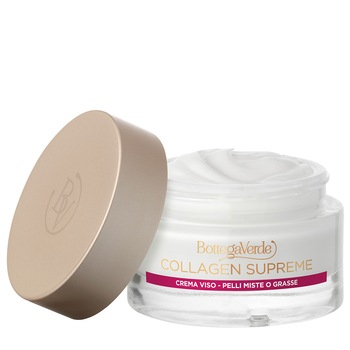 Crema pentru fata, de zi, cu ulei de hazel si flori de rodie - Collagen Supreme, 50 ML, Bottega Verde Crema pentru fata, de zi, cu ulei de hazel si flori de rodie - Collagen Supreme, 50 ML, Bottega Verde