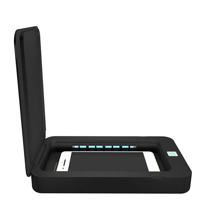 Fertőtlenítő készülék, Anself, USB töltés, UV, Aromaterápiás funkció, Fekete