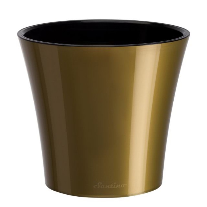 Ghiveci inteligent pentru orhidee cu sistem de autoudare Arte, cu volumul de 5,0 L-Auriu-Negru