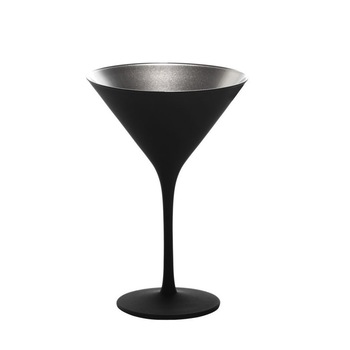 Set 6 Pahare Martini Stolzle Elements 240 ml, Negru (mat) Argintiu