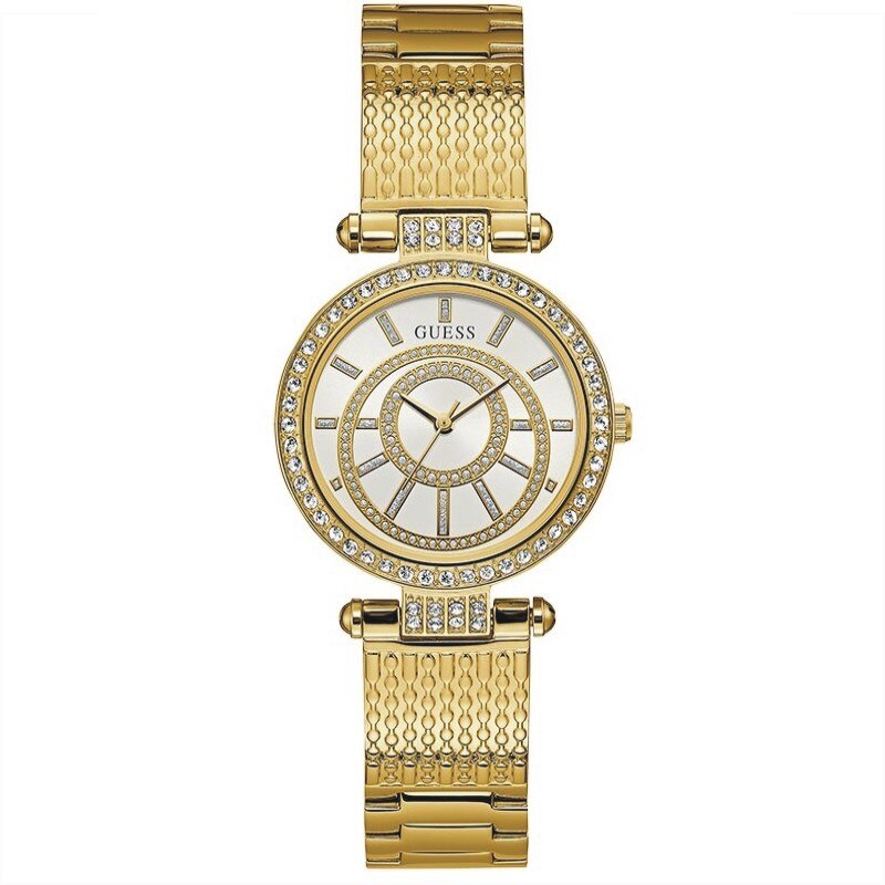 Ceas Guess W1008L2, dama, inox auriu, carcasa 32mm