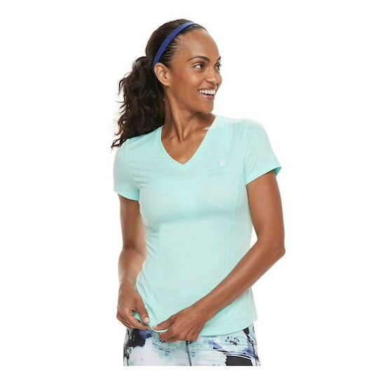 Tricou FILA cu maneca scurta pentru fitness, aerobic, alergare, vernil, marimea XS, 5K266XS