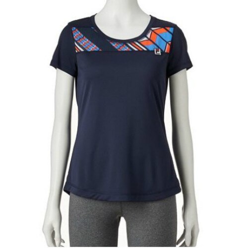 Tricou FILA cu maneca scurta pentru fitness, aerobic, alergare, albastru