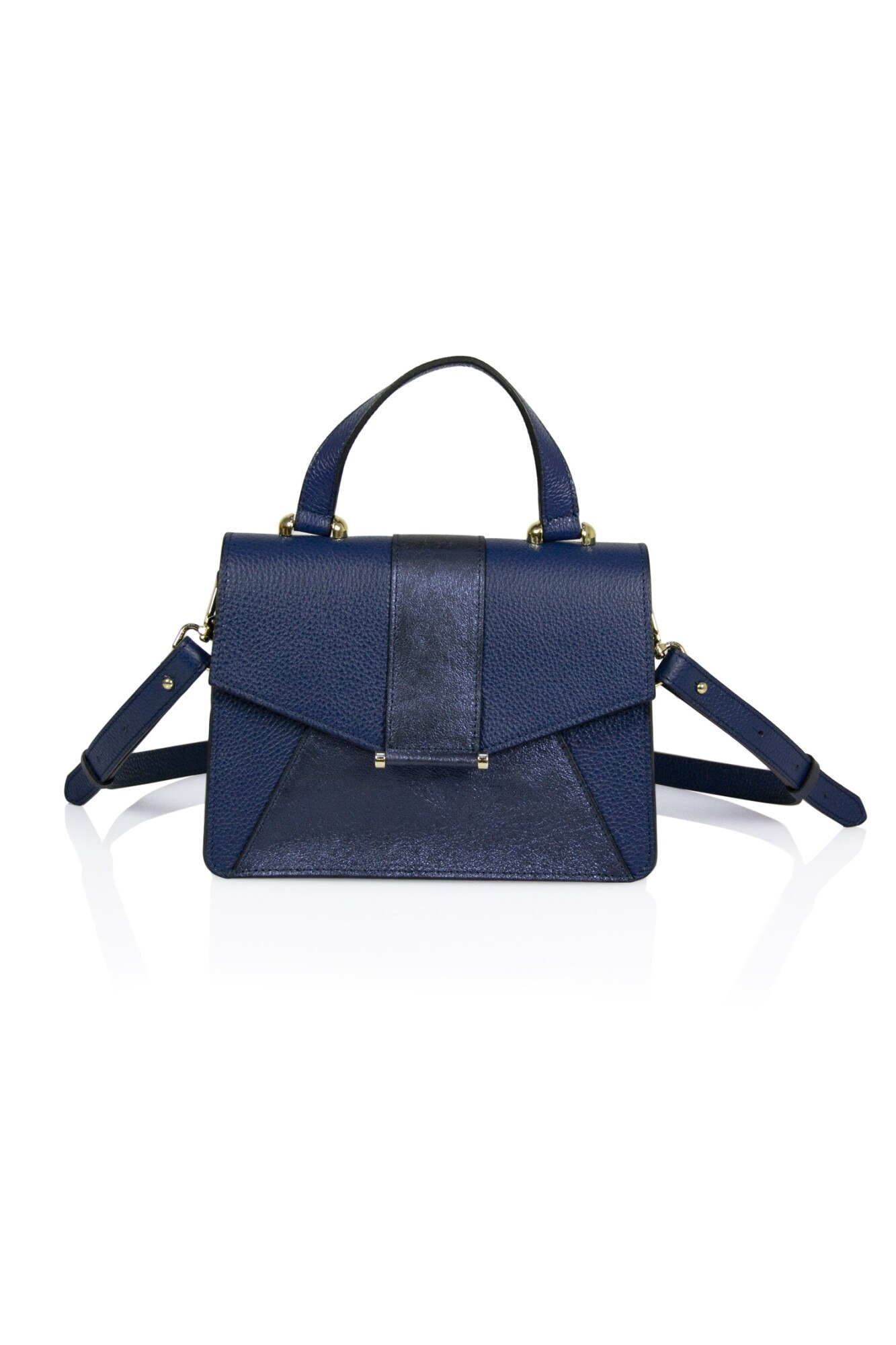 Geanta din piele, Emilio Masi, Rieti, 665723pit, Blue, 23x15x10cm
