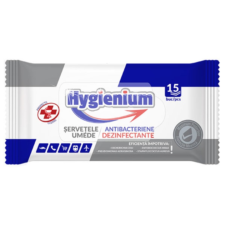 Hygienium fertőtlenítő törlőkendő, 15 db