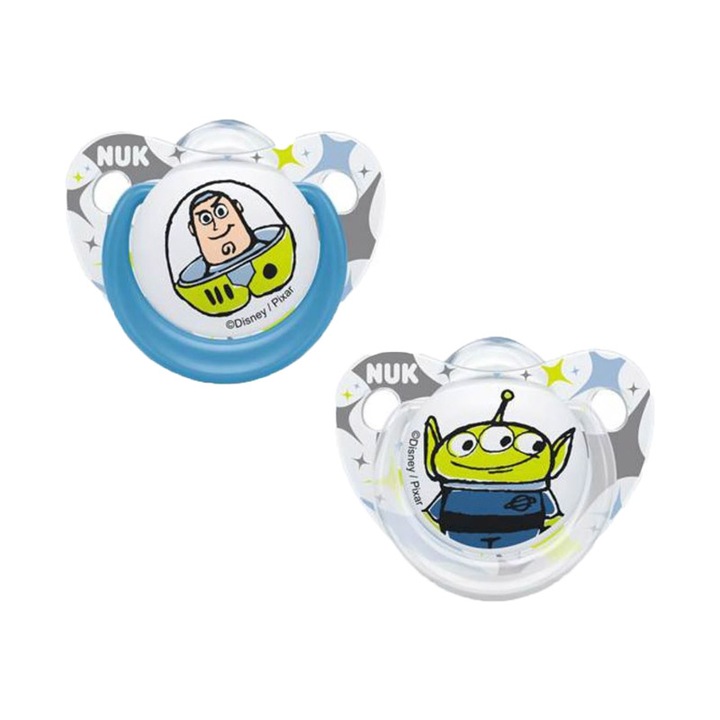 Комплект 2 силиконови ортодонтски залъгалки Nuk Disney Toy Story 736456-9-12-5063, Многоцветни 9-12 месеца