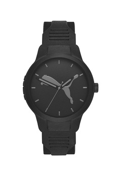 Puma, Ceas quartz cu logo discret, Negru Puma, Ceas quartz cu logo discret, Negru