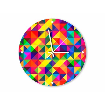 Ceas perete, Folina, model mozaic multicolor, 30 cm diametru Ceas perete, Folina, model mozaic multicolor, 30 cm diametru