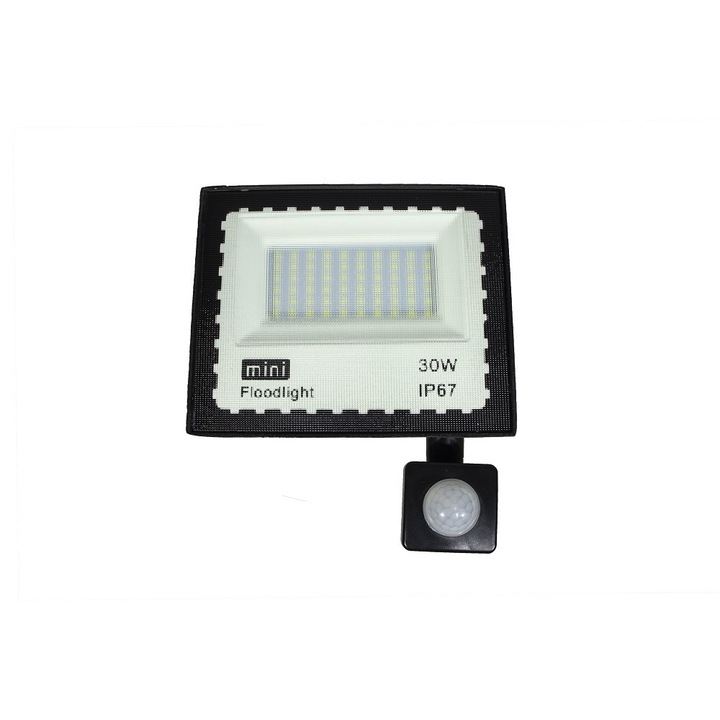 Led проектор 30 W със сензор за светлина и движение, външен IP67, тънък, 6500k