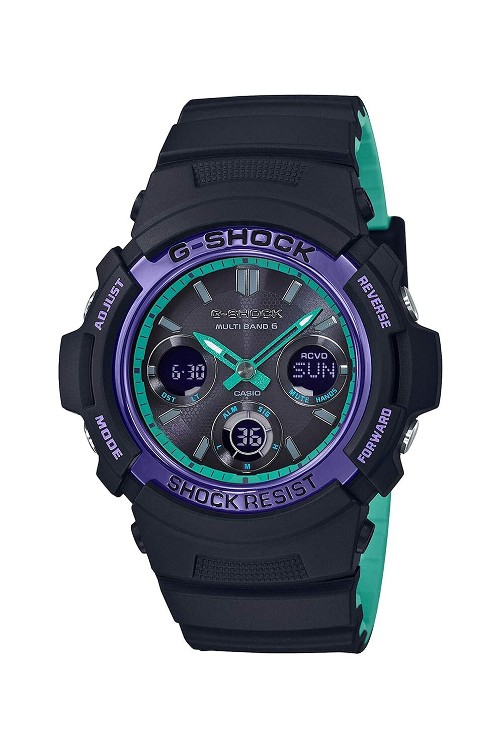 Casio, Ceas cu functii multiple G-Shock, Negru/Violet
