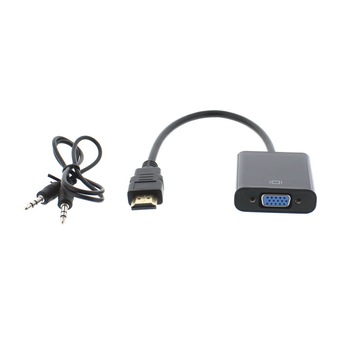 Convertor semnal analog VGA + audio pe jack 3.5mm stereo la semnal digital HDMI,WELL Convertor semnal analog VGA + audio pe jack 3.5mm stereo la semnal digital HDMI,WELL