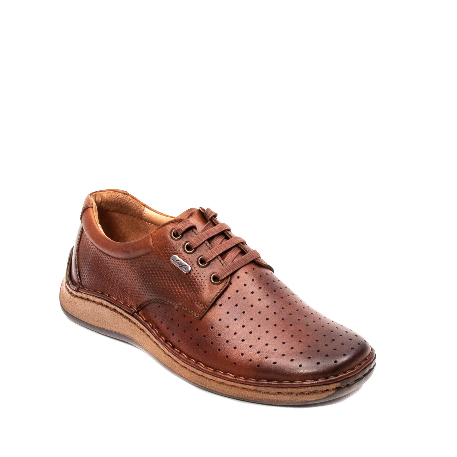 Pantofi barbati vara casual, piele naturala, LFX 594 8666, Coniac
