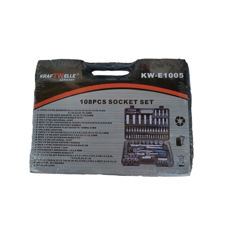 Trusa de chei tubulare,108 piese, KRAF TW ELLE GERMANY
