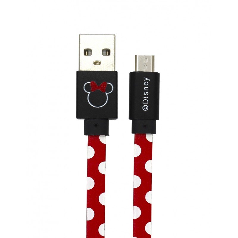 Cablu USB la MicroUSB Disney Minnie Dots, 1m, Red