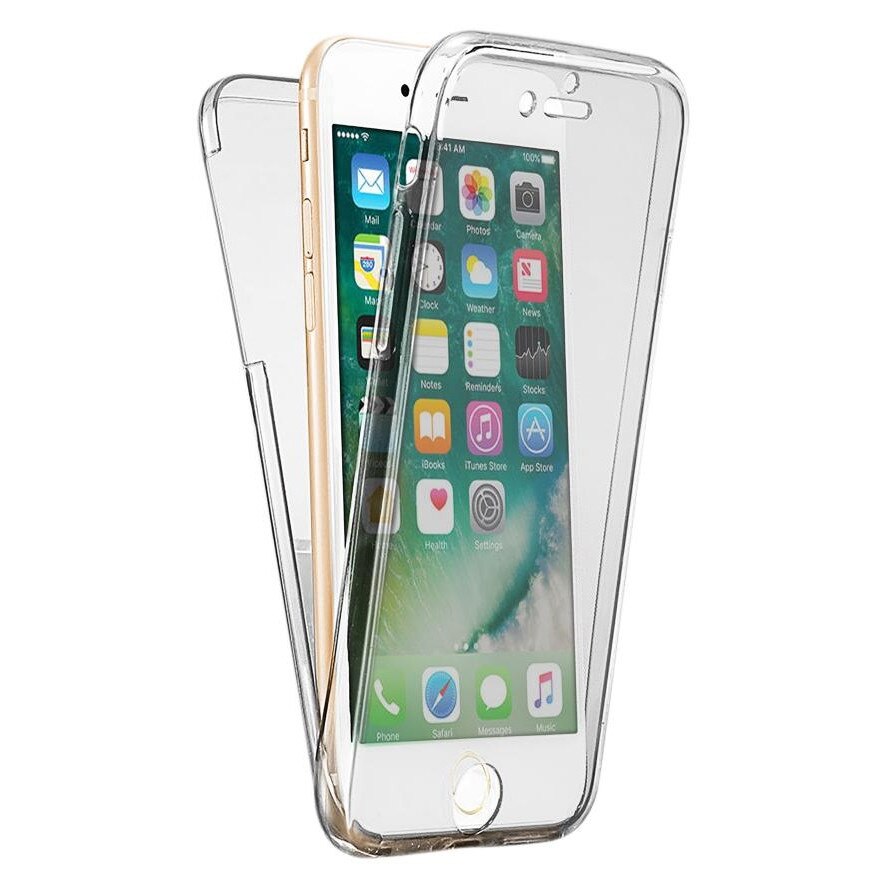 Husa Full TPU 360° (fata + spate) compatibila cu Apple iPhone 8 Plus, Transparent