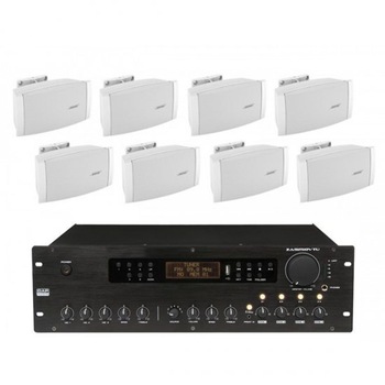Sistem Audio Pentru Restaurante, 4 Zone, 8 boxe Bose Freespace DS16SW, Amplificator 9250VTU, 250w Sistem Audio Pentru Restaurante, 4 Zone, 8 boxe Bose Freespace DS16SW, Amplificator 9250VTU, 250w