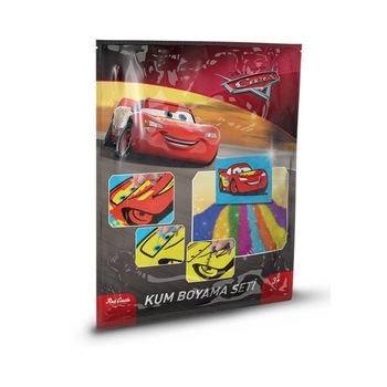 Set creativ pictura cu nisip colorat, Cars, Disney, 1 plansa 16,5 x 23,5 cm, 7 tuburi nisip multicolor, 1 betisor, 1 folie protectie, + 3 anii Set creativ pictura cu nisip colorat, Cars, Disney, 1 plansa 16,5 x 23,5 cm, 7 tuburi nisip multicolor, 1 betisor, 1 folie protectie, + 3 anii