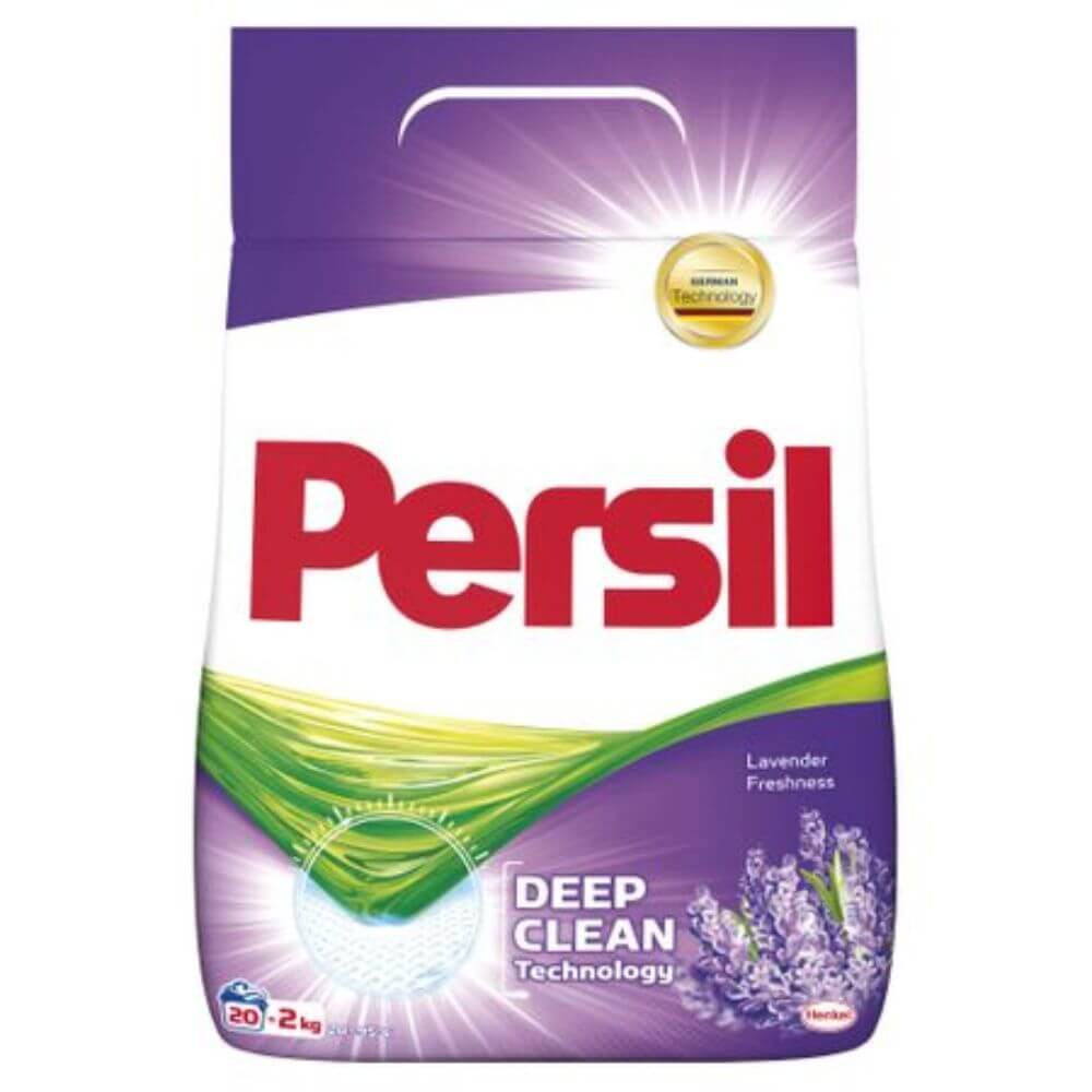 Detergent Pudra Rufe Persil Deep Clean Lavender, 2 Kg pentru 20 Spalari, Parfum Lavanda, Articole Curatenie