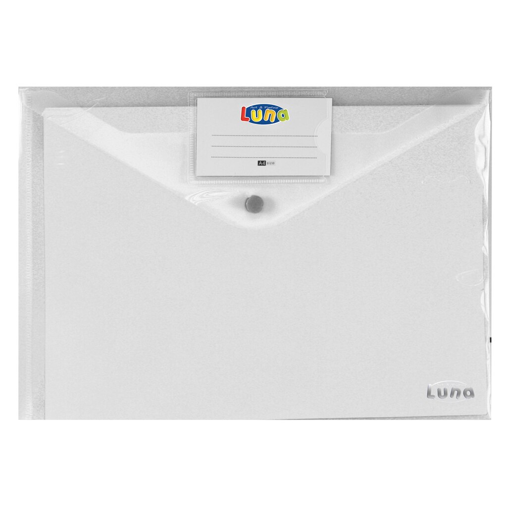 Mapa plastic plic cu capsa si eticheta A4, Luna, transparent