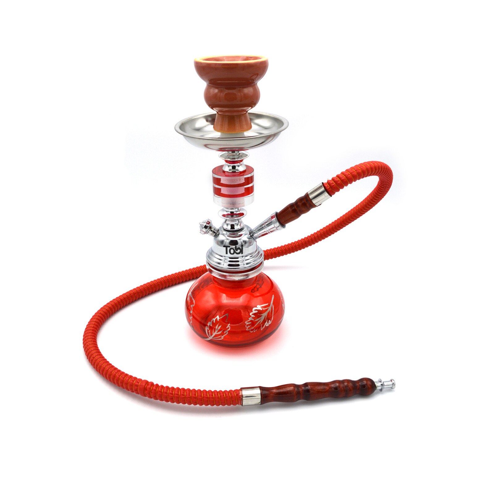 Narghilea Tobi, Minuf, 1 furtun, Rosu, 27 cm