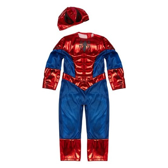 Costum Spiderman copii, cu piept lucios, 9-10ani, Funny Party Shop
