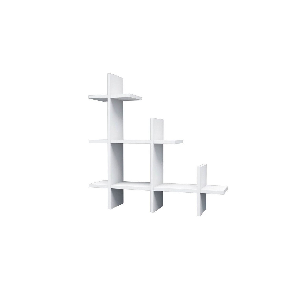 Raft modern Homemania, Alaska, din PAL melaminat si PVC, Alb, 80 x 18 x 80 cm