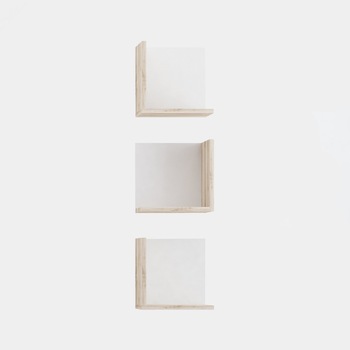 Set 3 Rafturi modern Homemania, Cabrera, din PAL melaminat, Alb/Stejar, 30x22x30 cm Set 3 Rafturi modern Homemania, Cabrera, din PAL melaminat, Alb/Stejar, 30x22x30 cm