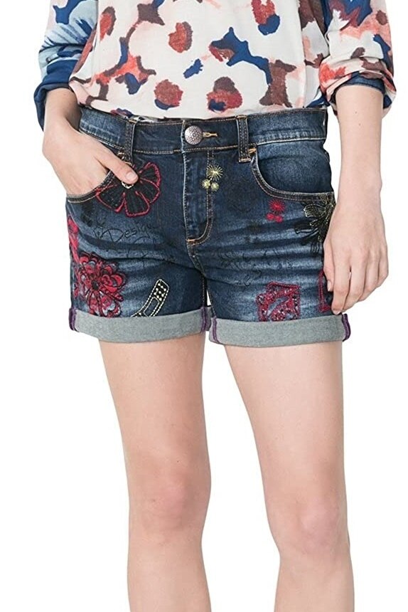 Pantaloni dama, Desigual 67D26A0 /5008, Albastru, 24 EU