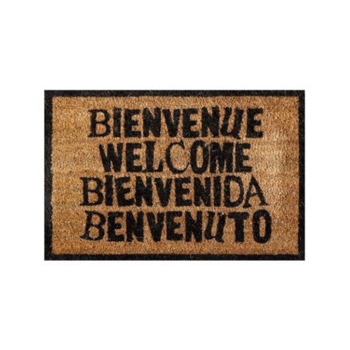 5five WELCOME bejárati szőnyeg, kókuszrost, 60x40 cm