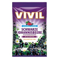 Pachet: 2 x Bomboane fara zahar cu aroma de coacaze negre cu vitamina C Vivil, 60g