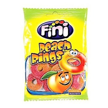 Jeleuri gumate fara gluten cu aroma de piersici Fini, 100g Jeleuri gumate fara gluten cu aroma de piersici Fini, 100g