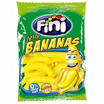 Jeleuri gumate fara gluten cu aroma de banane Fini, 100g Jeleuri gumate fara gluten cu aroma de banane Fini, 100g