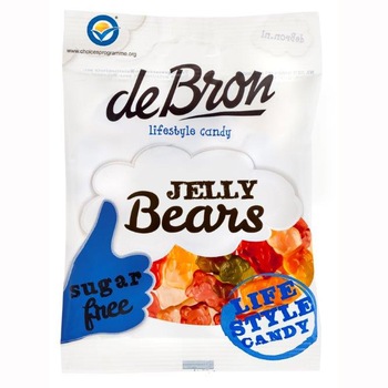 Jeleuri gumate cu aroma de fructe, fara zahar si fara gluten Debron, 90g Jeleuri gumate cu aroma de fructe, fara zahar si fara gluten Debron, 90g