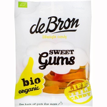 Jeleuri gumate dulci cu aroma de fructe BIO Debron, 75g Jeleuri gumate dulci cu aroma de fructe BIO Debron, 75g