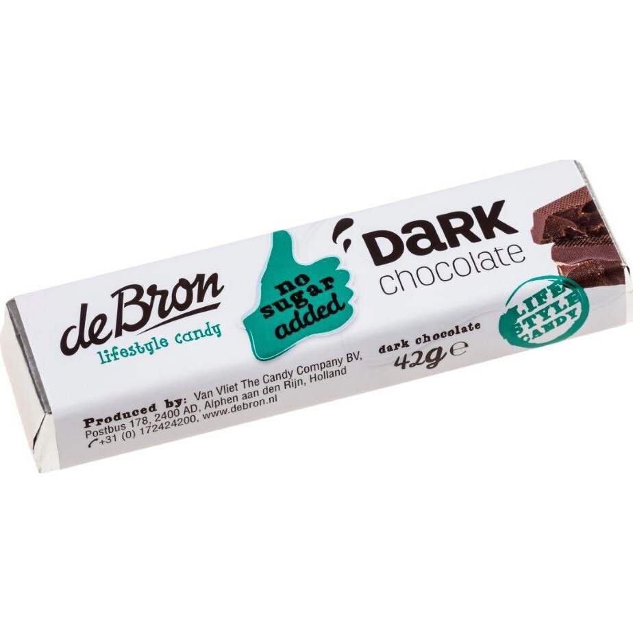 Baton de ciocolata neagra fara zahar Debron, 42g
