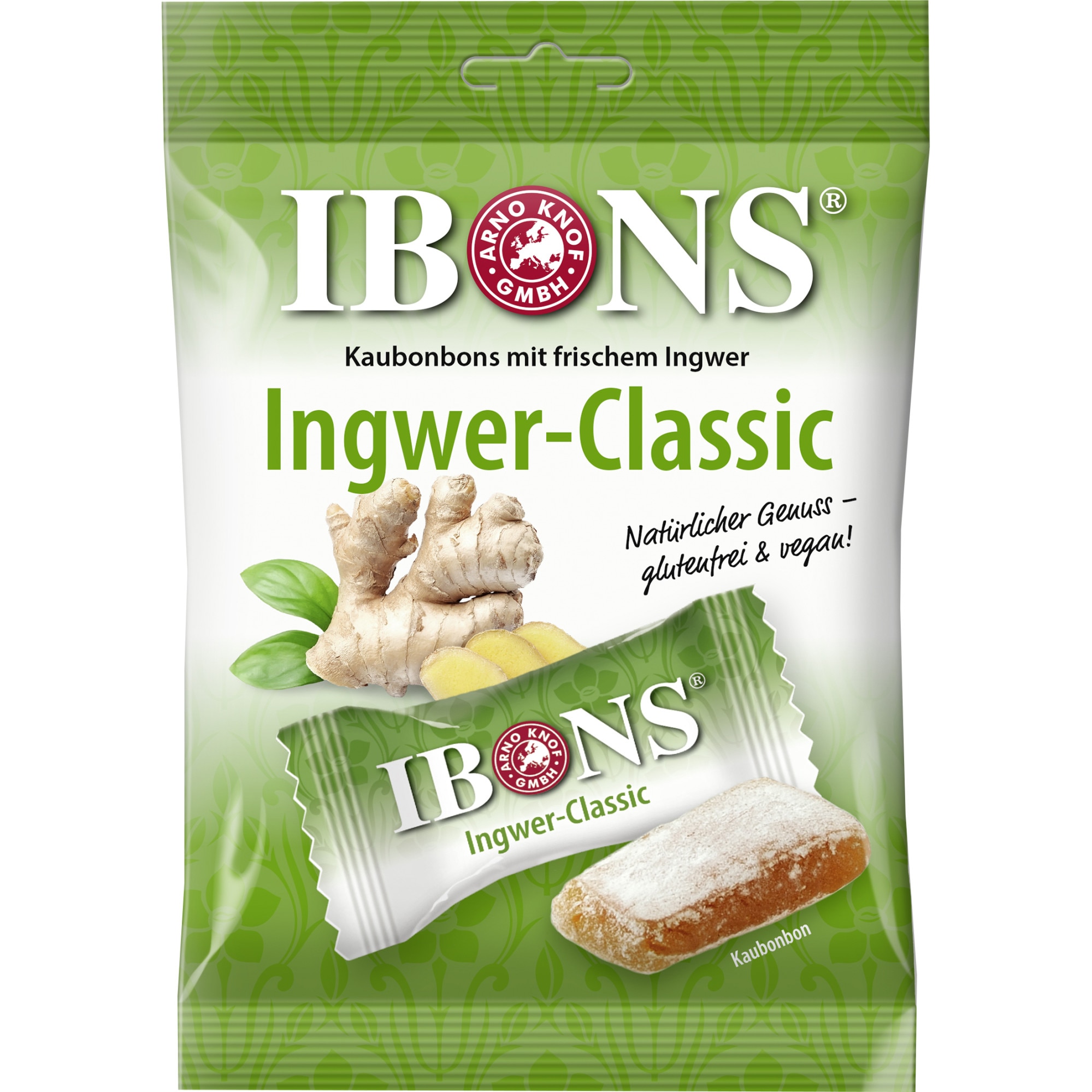 Bomboane gumate cu ghimbir Ibons, 92g