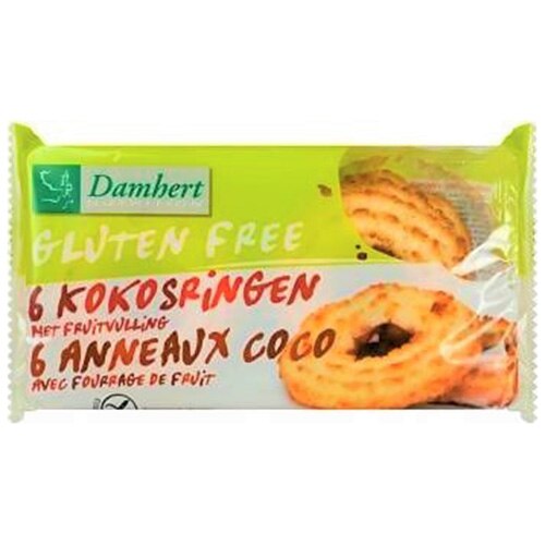 Biscuiti cu nuca de cocos si fructe fara gluten Damhert, 240g